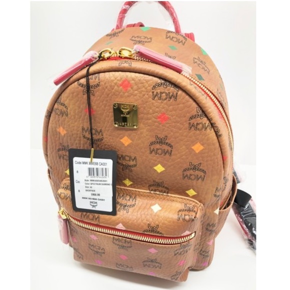 ❌SOLD❌MCM Logo Cognac Skyoptic Diamond Backpack - Picture 11 of 11